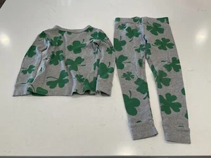 Shamrock Long Sleeve PJ Set. Grey & Green. Size 4. Excellent Condition. - Picture 1 of 7