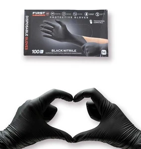 First Glove 3 mil Black Nitrile Gloves Powder & Latex Free Exam Grade Gloves - Picture 1 of 13
