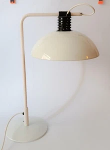 ♥ LAMPADA DA TAVOLO SCRIVANIA VINTAGE SPACE AGE ANNI 70 METAL ART BIANCA - Imagen 1 de 10