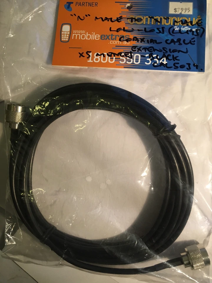 Coaxial Extension LL195 Low-Loss Cable "N"- Male to "N"- Male x5 Metre Brand New - Image 1 of 2
