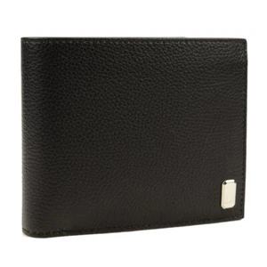 Dunhill Herren schwarz Belgrave Leder doppelte Brieftasche 8 CC Geldbörse Italien neu ohne Etikett - Bild 1 von 2