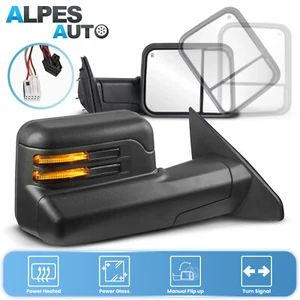 2PCS Power Heated Tow Mirrors w/ Puddle Light Turn Signal For 2019-2022 Ram 1500 - Picture 1 of 11