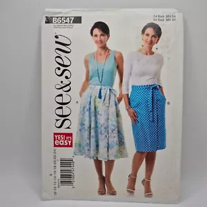 See & Sew B6547 Womens Sz 8-24 Wrap Skirt w/ Ties Sewing Pattern UNCUT - Picture 1 of 6