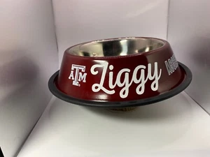 Personalisierte Texas Aggies Haustier Hund Futter Wasser Schüssel Geschirrspüler rutschfest 32 Unzen - Bild 1 von 5