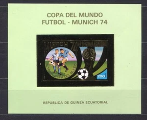 S5148) Guinea Ecuatorial 1974 MNH Wc Football -cm FÚTBOL S/S Gold Imperf - Imagen 1 de 1