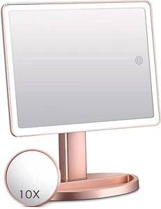 Large Lighted Vanity Makeup Mirror 14.56 in x 8.97 in 88 LED 360 Rotation Tou... - Picture 1 of 8