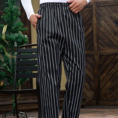 Professional Mens Unisex Chef Trousers Kitchen Catering Cook Pants Team Uniform - Image 1 of 4