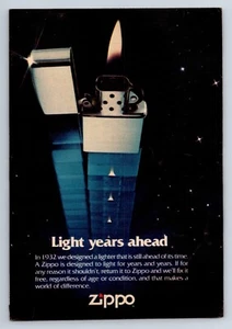 Encendedor Zippo de la era de 1970, anuncio impreso años luz por delante - Imagen 1 de 1