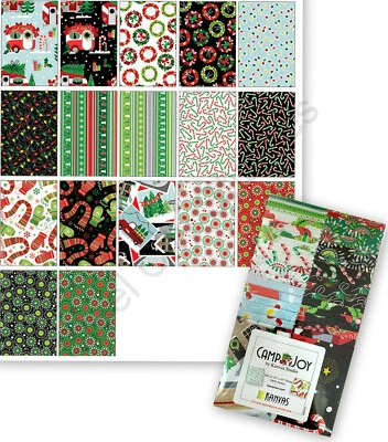 Rollo de gelatina de tela de Navidad Camp Joy Camper Benartex algodón 40 tiras 2,5" XWOF Foto 1 de 2