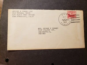 USS YARNALL DD-541 Naval Cover 1954 Sailor's Mail - Picture 1 of 2