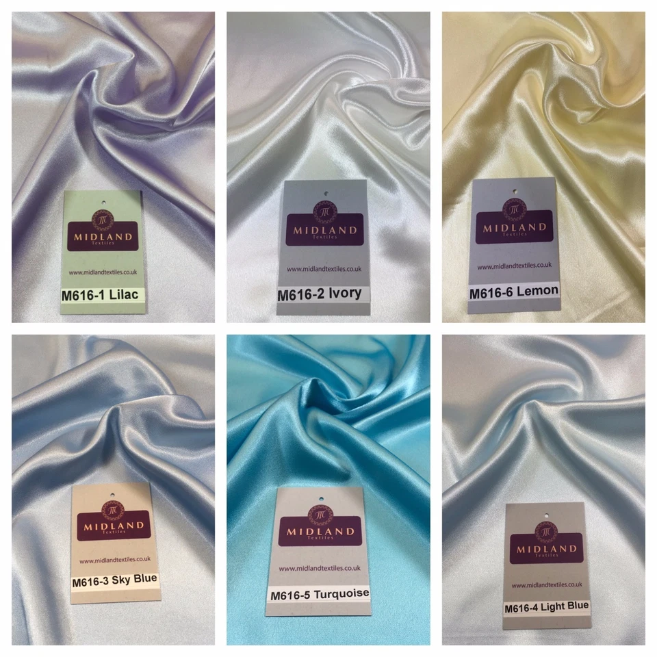 Silky Smooth Japanese Premium Lightweight Satin  Dress Fabric 44" M616 Mtex - Image 1 of 1