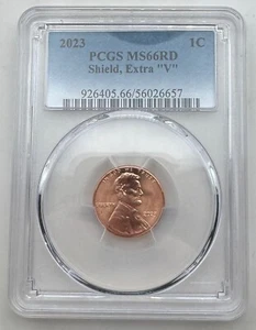 2023 Lincoln Shield Cent Extra V - PCGS Graded MS66RD - Penny - 1C - Xtra V - Picture 1 of 4