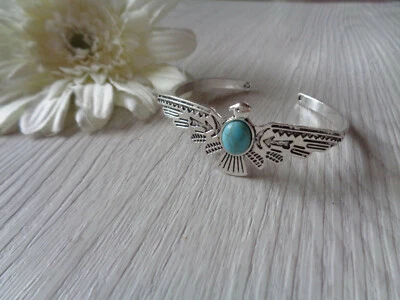  Armreif Armspange  silber "Adler" türkis howlith Cabochon - Bild 1 von 2