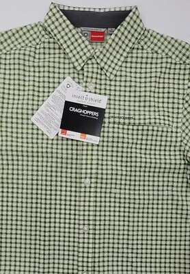 Nueva Camisa Craghoppers Protector de Insectos a Cuadros Para Hombre Talla Mediana M UPF40 Foto 1 de 4