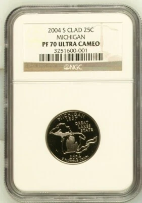 2004 S Clad 25C Michigan NGC PF70 Ultra Cameo - Image 1 of 2
