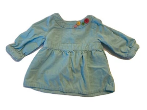 Camisa túnica Gymboree bebé niña pana aguamarina top 3-6 meses usada en excelente estado - Imagen 1 de 4