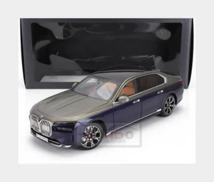 1:18 MINICHAMPS Bmw 7-Series I7 Xdrive60 2023 Blue Silver 80435B54CC7 Model - Picture 1 of 2
