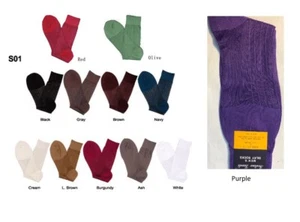2 pair Men's Silky Dress Socks ONE SIZE FIT 10-13 SHOES 7-12 S01 - Picture 1 of 14