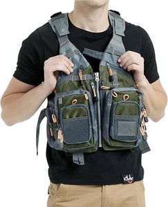 Obcursco Fly Fishing Vest for Men and Women with Breathable Mesh, Trout Fishing  - Picture 1 of 7