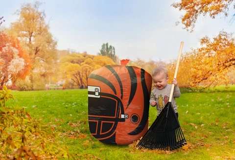 NFL Stuff-A-Helmet Lawn & Leaf Bag-Cincinnati Bengals Cover