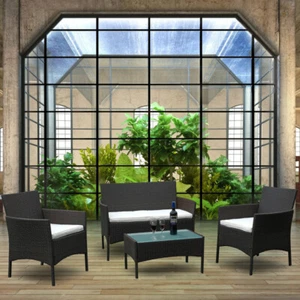 Sitzgruppe Gartengarnitur Gartenmöbel Outdoor Polyrattan Couch Sitzgarnitur - Bild 1 von 8