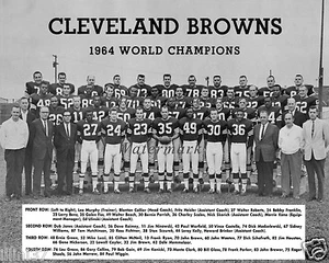 1964 CLEVELAND BROWNS NFL CHAMPIONS TEAM 8X10 PHOTO RYAN BROWN KELLY WARFIELD 2 - Picture 1 of 1