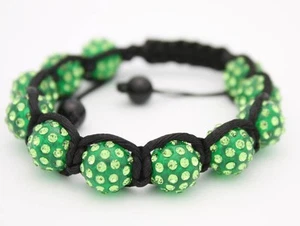 Emerald Green Saint Patrick's Day Style Ball Macrame Bracelet ADJUSTABLE  - Picture 1 of 1