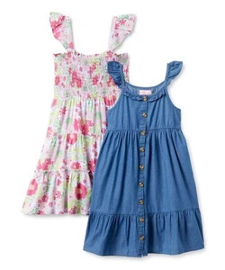 Freestyle Revolution Pink Floral Angel-Sleeve Dress & Blue Angel-Sleeve Dress 12 - Picture 1 of 1