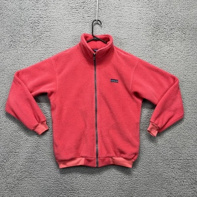 Vintage Patagonia Sweater Womens 14 Pink Full Zip Fleece Retro Made in USA 90s - Image 1 of 4