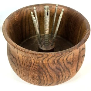 Set ciotola noce legno vintage dal negozio originale in fabbrica di ciotole noce - Foto 1 di 5