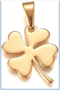 Beadthoven 10 Stck. Edelstahl Kleeblatt Anhänger Gold NEU - Bild 1 von 2