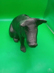 Vintage Gusseisen Sparschwein schwarz Münzbank (schwer) 5”T x 9”L x 3”W - Bild 1 von 9