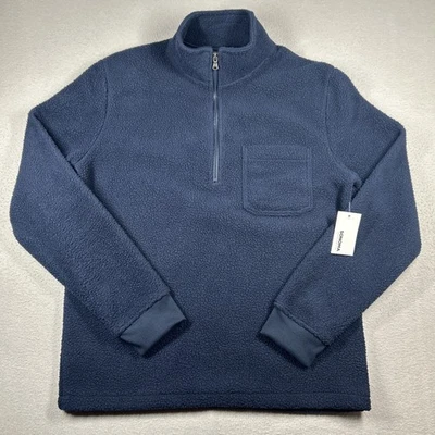 Sonoma Polar Cuarto Cremallera Para Hombre M Azul Marino Bolsillo Cuello Simulado Nuevo Con Etiquetas Foto 1 de 4