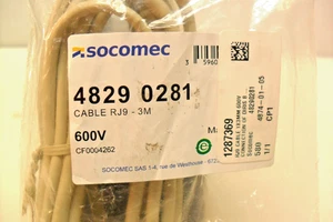 Socomec 4829 0281 - R19 Cable 1x3mm 600v - New Sealed Factory Bag - Picture 1 of 3