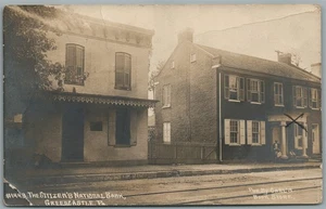 GREENCASTLE PA BANCA NAZIONALE DEL CITTADINO ANTICA VERA FOTO CARTOLINA RPPC - Foto 1 di 2