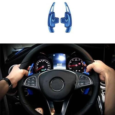 Levas de cambio de volante de aluminio azul 2016-2019 aptas para Benz GLE GLS 2 piezas Foto 1 de 4