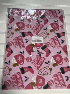 Lustiges Weihnachtsgeschenkpapier Blatt - 6 Blatt rosa unhöflich Erwachsene Weihnachten Geschenkpapier - Bild 1 von 3