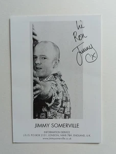 JIMMY SOMERVILLE BRONSKI BEAT signiert Postkartengröße Promo Foto HERVORRAGEND COA - Bild 1 von 6