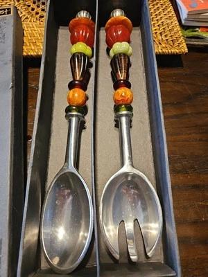 Southcoast Agate And Glass Bead Serving Set Modern Kitchen Decor NIB - Image 1 of 4