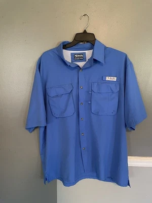 Bimini Bay Outfitters Fishing Shirt Short Sleeves Blue Vented Lightweight XXL - Image 1 of 4