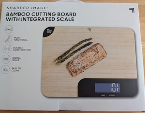 Sharper Image Bamboo Cutting Board with Integrated Scale - Picture 1 of 4