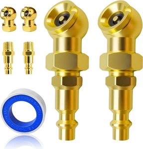 2-teiliges Druckluftfutter-Set 1/4 Zoll FNPT Closed Flow Reifenfüllerdüse mit Schnellkupplung - Bild 1 von 8