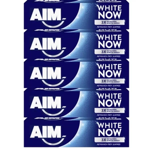 AIM White Now Toothpaste Instant Whitening 75ml / 2.54oz (Pack of 5) - Picture 1 of 6
