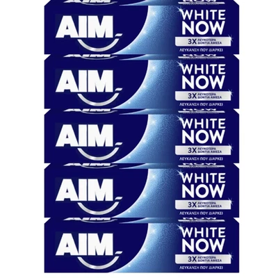 AIM White Now Toothpaste Instant Whitening 75ml / 2.54oz (Pack of 5) - Image 1 of 4