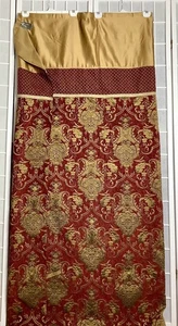 Austin Horn Montecito Luxus Dick Struktur Duschvorhang Weinrot Rot, Gold RAR - Bild 1 von 6