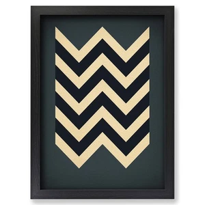 Framed Chevrons Minimalism Art Wall Art Canvas Print Poster Picture, Home Decor - Picture 1 of 4