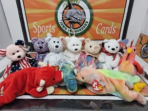 10 RARE Ty Beanie Babies - 1st Gen - Snort - Iggy - Sammy - Strut - Halo 1993 - Bild 1 von 22
