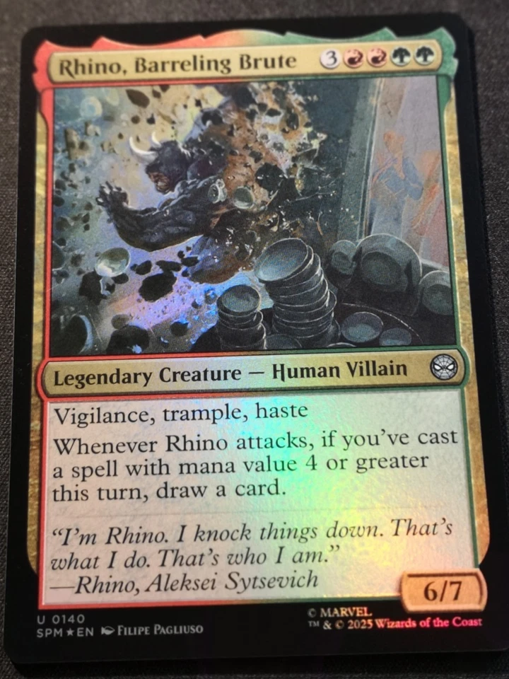 Rhino, Barreling Brute - Foil - SPM - MTG - EN - NM - 0140 - Image 1 of 1