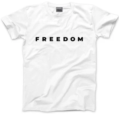 Freedom T-Shirt America White TShirt Political Top Statement Tee Patriotic Kirk - Image 1 of 4