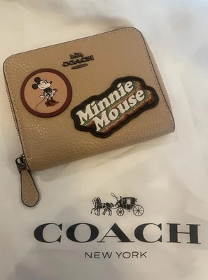 Coach Minnie Mouse Wallet Beige Leather Disney - Photo 1/4